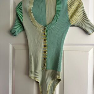 Free People Multicolor Striped Bodysuit